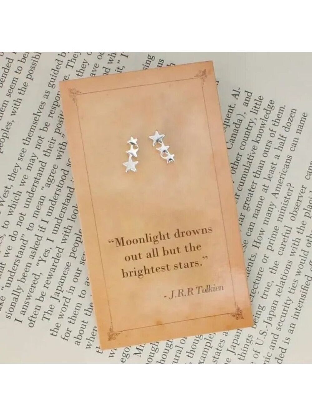 ($9) Literary Quotes Earrings - Tolkien